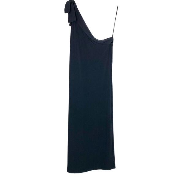 Ann Taylor Dresses & Skirts - Ann Taylor Womens Tie Shoulder Midi Dress Black Stretch Polyester Sheath XS